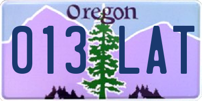 OR license plate 013LAT