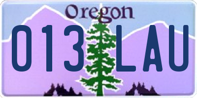 OR license plate 013LAU