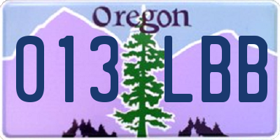 OR license plate 013LBB