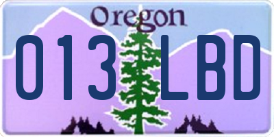 OR license plate 013LBD