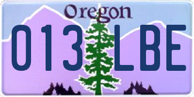 OR license plate 013LBE