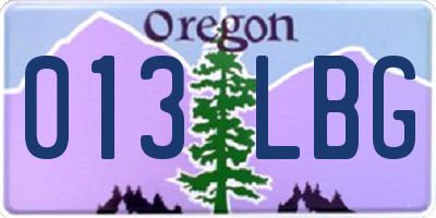 OR license plate 013LBG