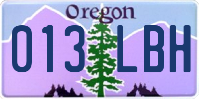OR license plate 013LBH