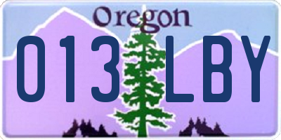OR license plate 013LBY
