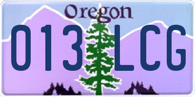 OR license plate 013LCG