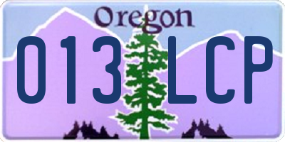 OR license plate 013LCP