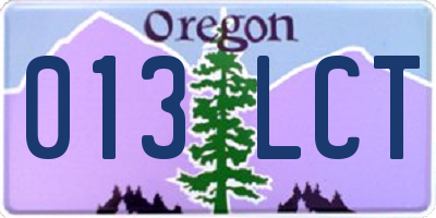 OR license plate 013LCT