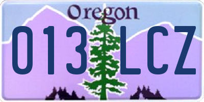 OR license plate 013LCZ