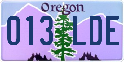 OR license plate 013LDE