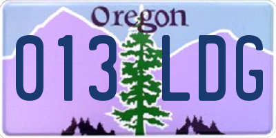 OR license plate 013LDG