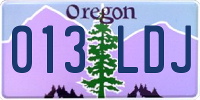 OR license plate 013LDJ