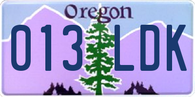 OR license plate 013LDK