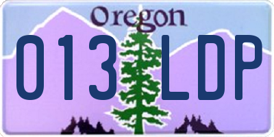 OR license plate 013LDP