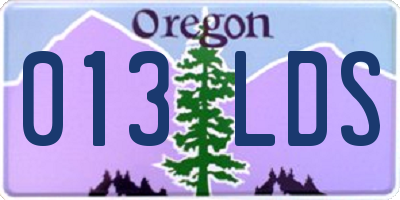 OR license plate 013LDS