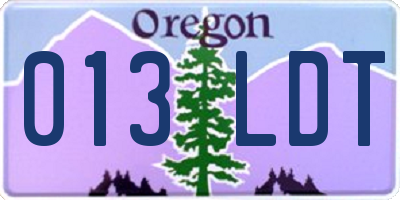 OR license plate 013LDT