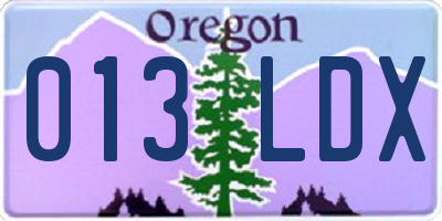 OR license plate 013LDX