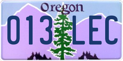 OR license plate 013LEC
