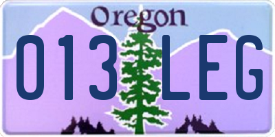 OR license plate 013LEG