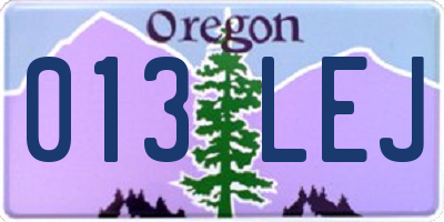 OR license plate 013LEJ