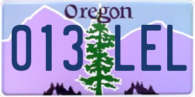OR license plate 013LEL
