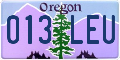 OR license plate 013LEU