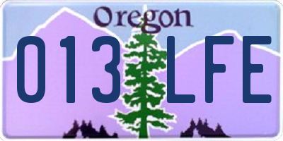 OR license plate 013LFE