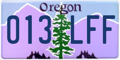 OR license plate 013LFF