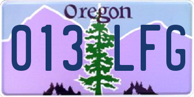 OR license plate 013LFG