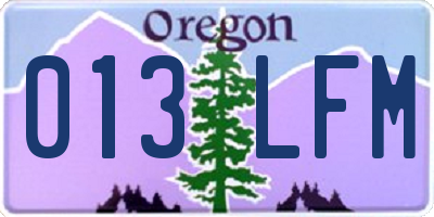 OR license plate 013LFM