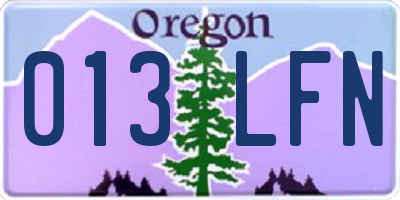 OR license plate 013LFN