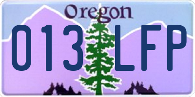 OR license plate 013LFP