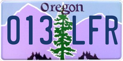 OR license plate 013LFR