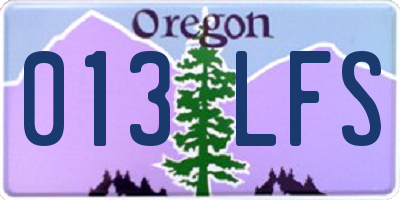 OR license plate 013LFS