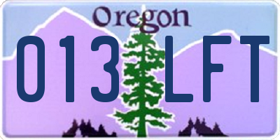 OR license plate 013LFT