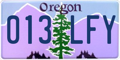 OR license plate 013LFY