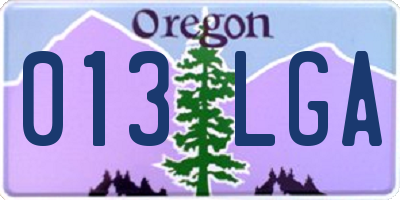 OR license plate 013LGA