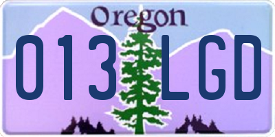 OR license plate 013LGD