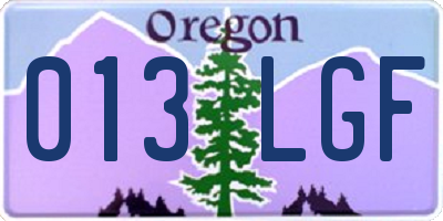 OR license plate 013LGF