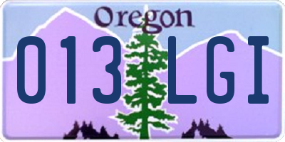 OR license plate 013LGI