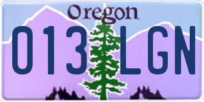 OR license plate 013LGN