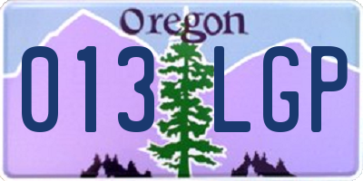 OR license plate 013LGP