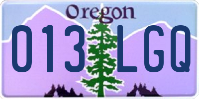 OR license plate 013LGQ