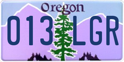 OR license plate 013LGR