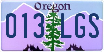 OR license plate 013LGS