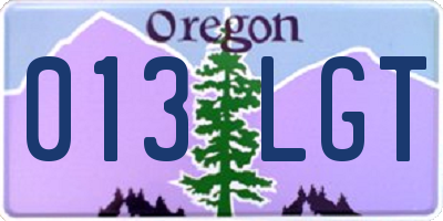 OR license plate 013LGT