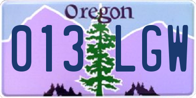 OR license plate 013LGW