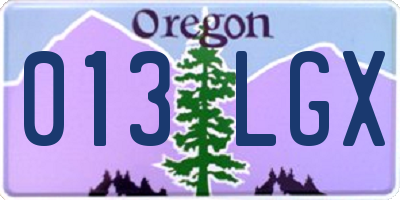 OR license plate 013LGX