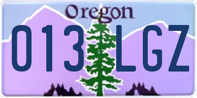 OR license plate 013LGZ