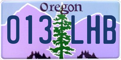 OR license plate 013LHB