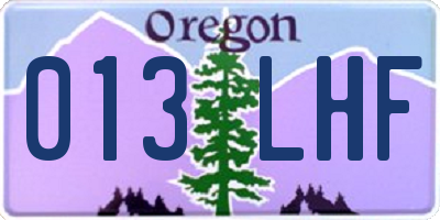 OR license plate 013LHF